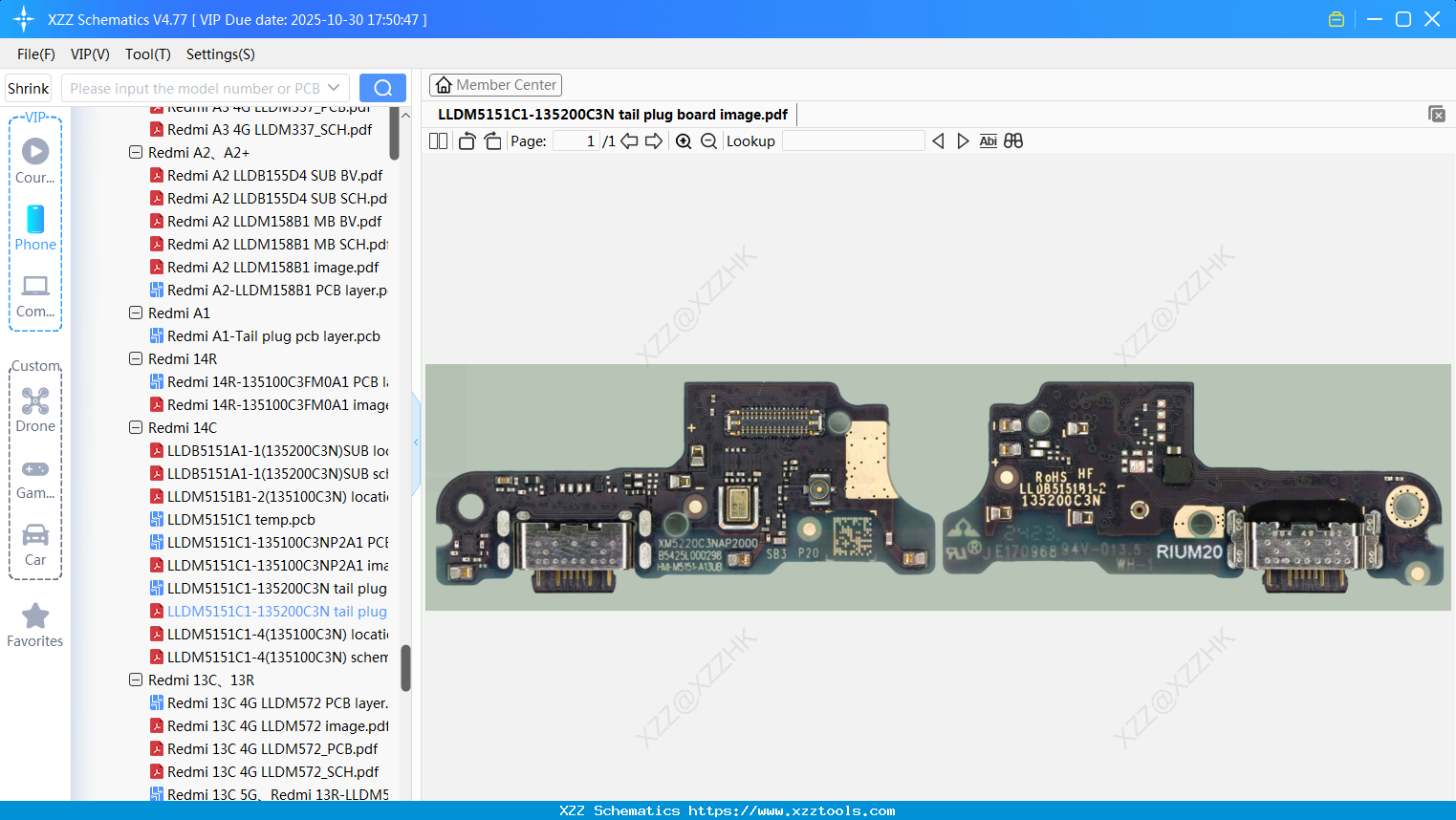 Xiaomi Redmi LLDM5151C1-135200C3N Tail Plug Board Image